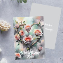 Rosas Rosa Românticas Coração Com Todo Meu Amor