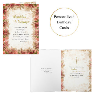 Cartão Rosas Rosa Vermelhas Frame Ortodoxo - Aniversário 