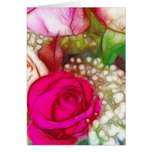 Cartão Rosas São Artísticos e Únicos Fuschia Rosa Vermelh