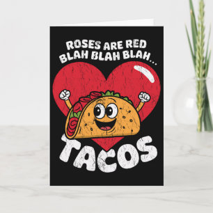 Cartão Rosas São Vermelhas Blá Blá Tacos Valentim Engraça