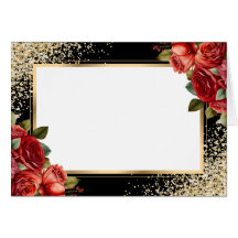 Rosas Vermelhas Confete Dourado Floral