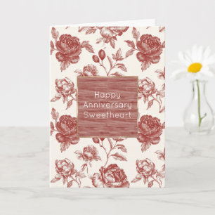 Cartão Rosas Vermelhas Cremosas Românticas Florais Aniver