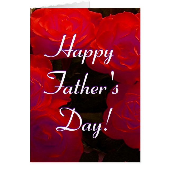Cartão Rosas vermelhas de Dia de os pais felizes I (Frente)