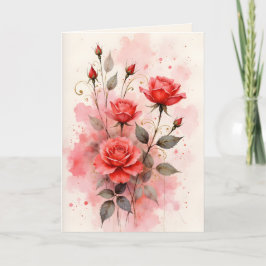 Cartão Rosas Vermelhas Dia dos Namorados Aniversário