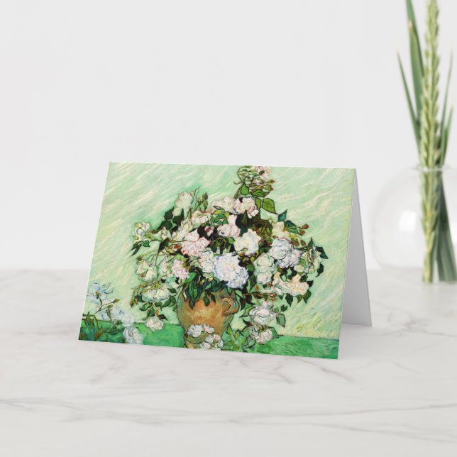 Cartão Rosas Vincent Van Gogh (1890) (Frente)