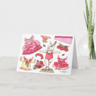 Cartão Rose Ballerina Paper Doll Birthday Card