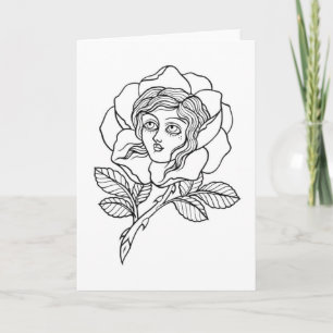 Cartão Rose girl greeting card