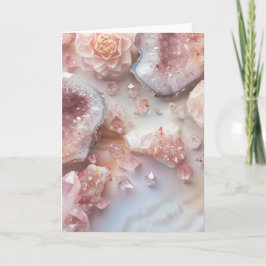 Cartão Rose Quartz Crystal | Love Stone Pink  Photo Card