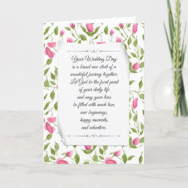 Cartão Rosebud Rosa para Casamento