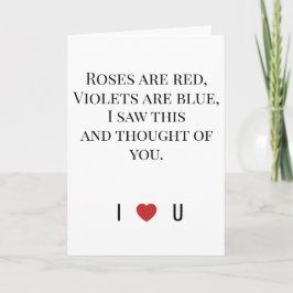 Cartão Roses Are Red Valentine's - I ♥ U Funny Romantic  