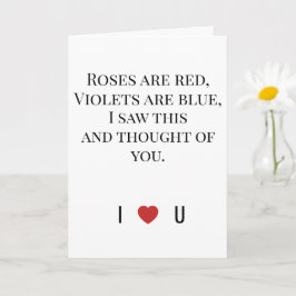 Cartão Roses Are Red Valentine's - I ♥ U Funny Romantic  