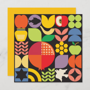 Cartão Rosh Hashanah Jewish New Year Pomegranate Honey Ca