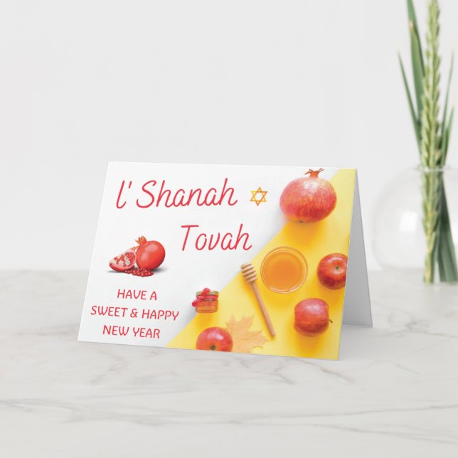 Cartão Rosh Hashanah - O Judeu Shana Tova Dobrou o Ano No (Frente)