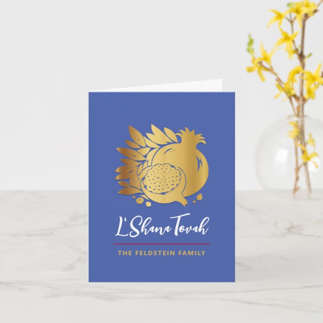 Cartão Rosh Hashanah Pomegranate Folheto (Flor Amarela)