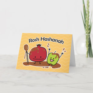 Cartão Rosh Hashanah pomegranato mel novo