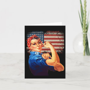 Cartão Rosie The Riveter American Flag Usa Rosie The Rive