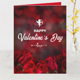 Cartão Rosinhas Vermelhas Customizadas Cupido Romântico n