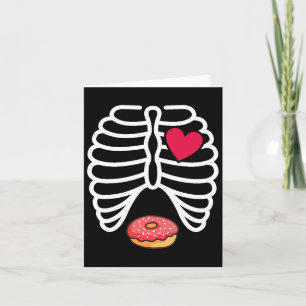 Cartão Rosquinha de costelas do Halloween Lover Skeleton