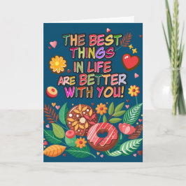 Cartão Rosquinhas e flores do Dia de os namorados de sala