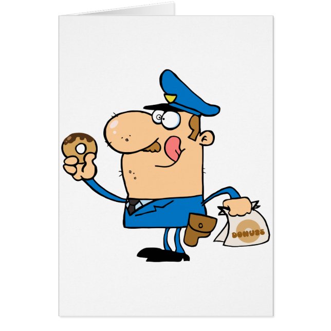 Cartão rosquinhas engraçadas comendo cartoon (Frente)