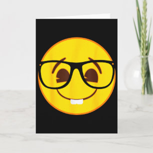 Cartão Rosto Amarelo Sorriso Emoji Nerd Oficial Gles
