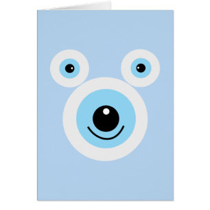 Cartão Rosto branco engraçado