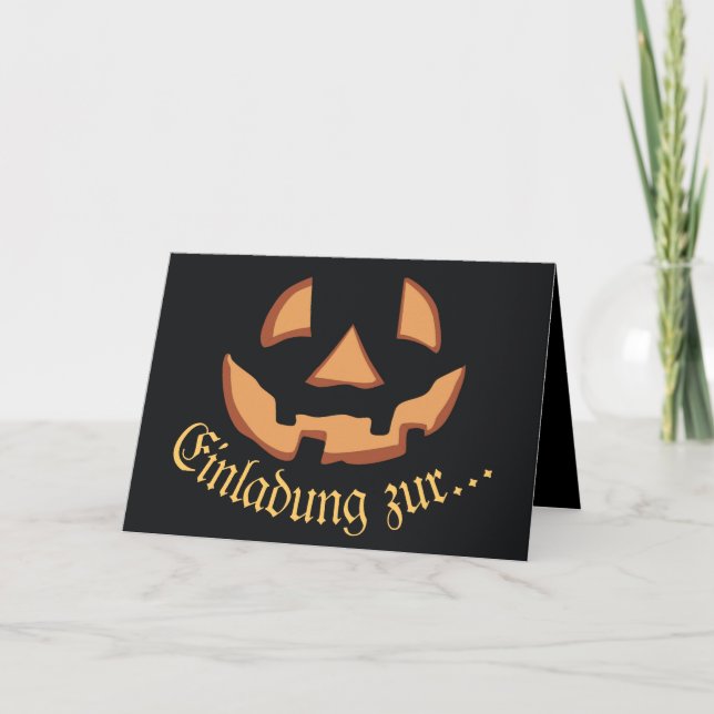 Cartão Rosto de abóbora para Halloween (Frente)