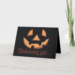 Cartão Rosto de abóbora para o Halloween