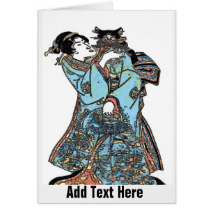 Cartão Rosto de Arte Japonês, adicionar texto