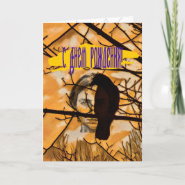 Cartão Rosto de Corvo de Fogo Dourado