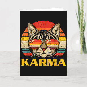 Cartão Rosto de Gato Óculos de Sol Carma Gatinho Engraçad