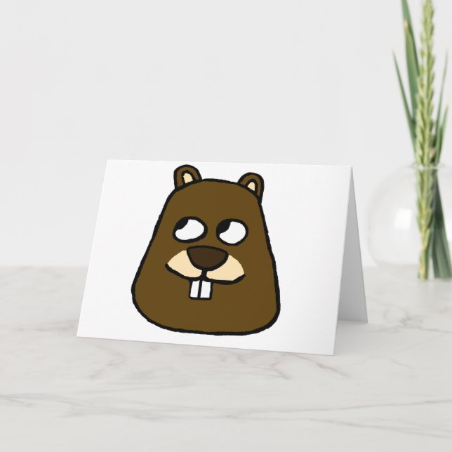 Cartão Rosto de Groundhog (Frente)