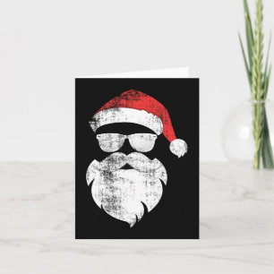 Cartão Rosto Divertido de Papai Noel Hipster Com Chapéu B