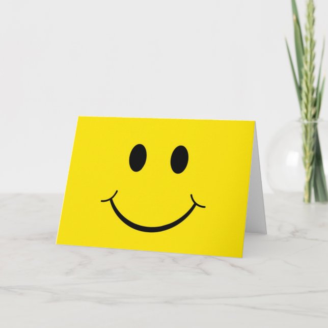 Cartão Rosto Feliz Amarelo Clássico dos 70 (Frente)