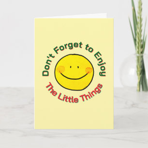 Cartão Rosto Feliz Sorridente Amarelo Aproveite as Pequen