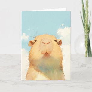 Cartão Rosto Fofo de Capivara
