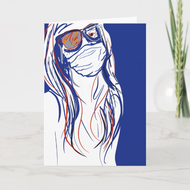 Cartão rosto máscara azul (Frente)