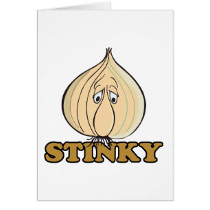 Cartão rosto triste fedorento de alho