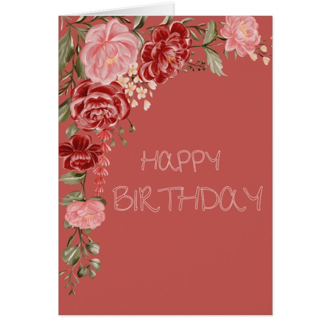 Cartão Rosy Blooms (Frente)