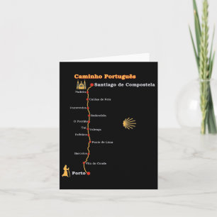 Cartão Rota Caminho Português De Santiago Palcos Camino