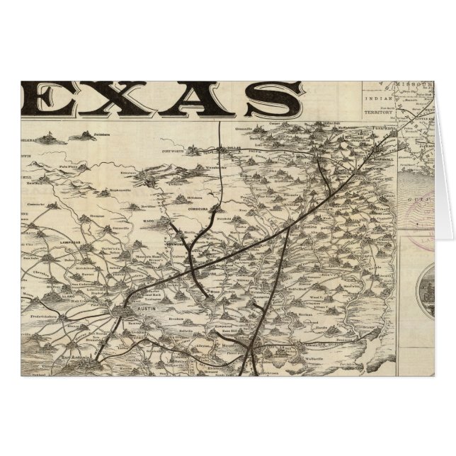 Cartão Rota para o Texas (Frente Horizontal)