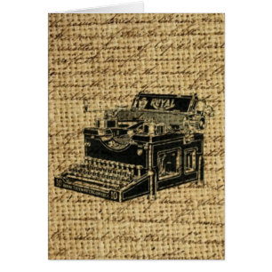 Cartão roteiros jornalísticos burlap antique tywrite