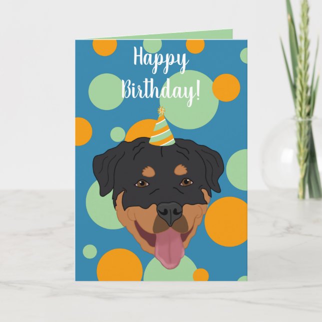 Cartão Rottweiler Birthday (Frente)