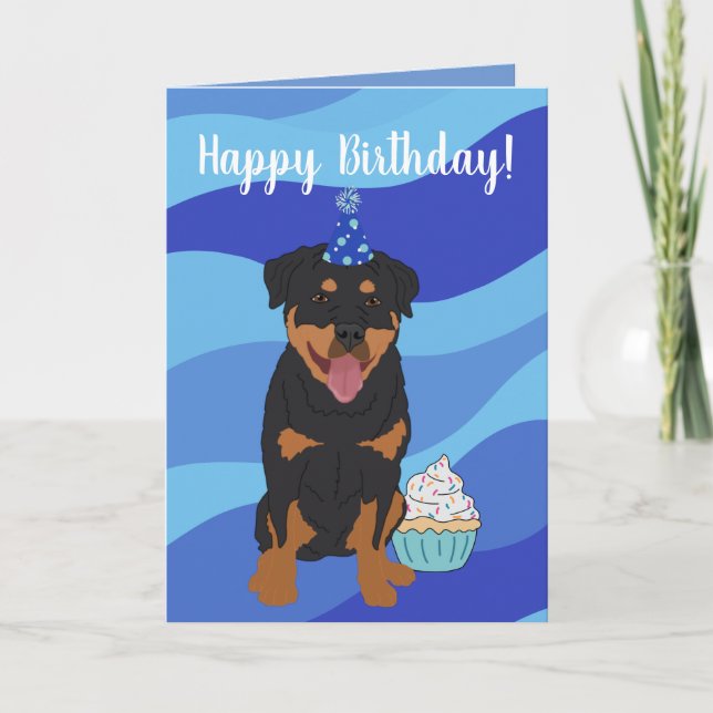 Cartão Rottweiler Birthday (Frente)