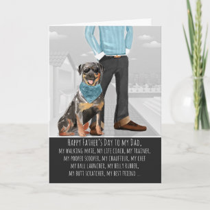 Cartão Rottweiler do Dia dos Pais do Pai Engraçado