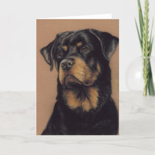 Cartão "Rottweiler" Dog Art Blank Notecard