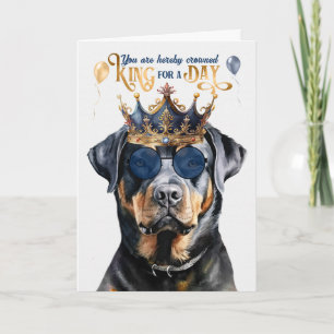 Cartão Rottweiler Dog King para um Dia de Aniversário Eng