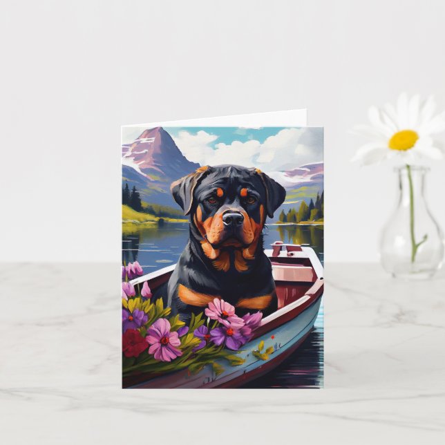 Cartão Rottweiler em um remo: Uma aventura cênica (Planta pequena)