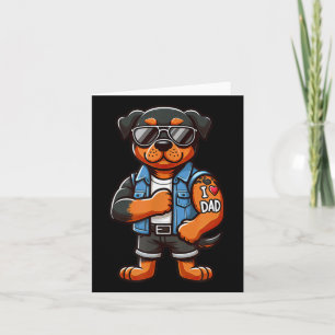Cartão Rottweiler Eu Amo Pai Cachorro Engraçado Tatuagem 