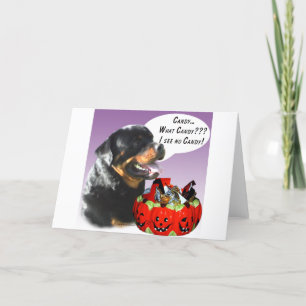 Cartão Rottweiler Halloween Candy